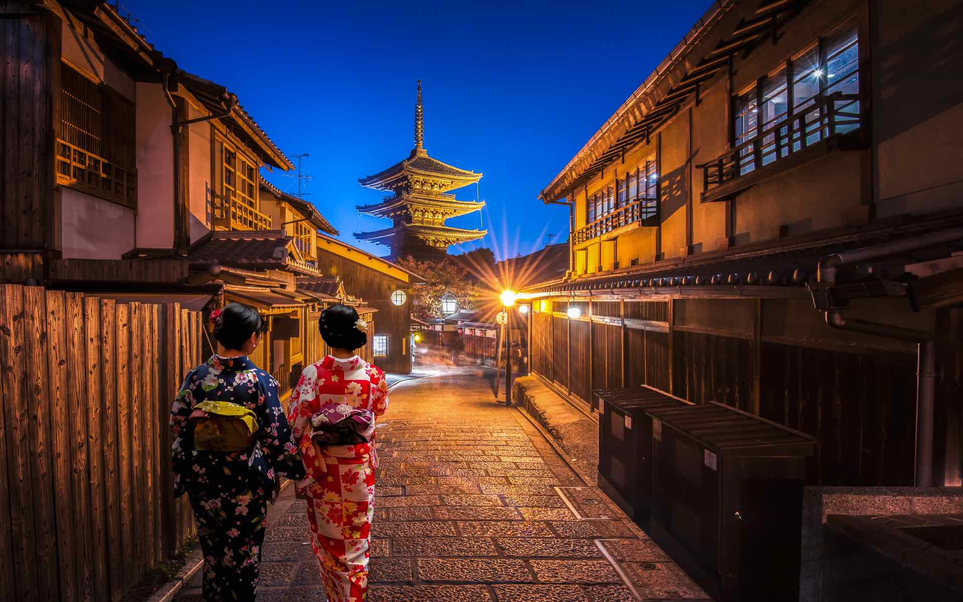 Japenese Kimono, Yasaka and Pagoda in Kyoto