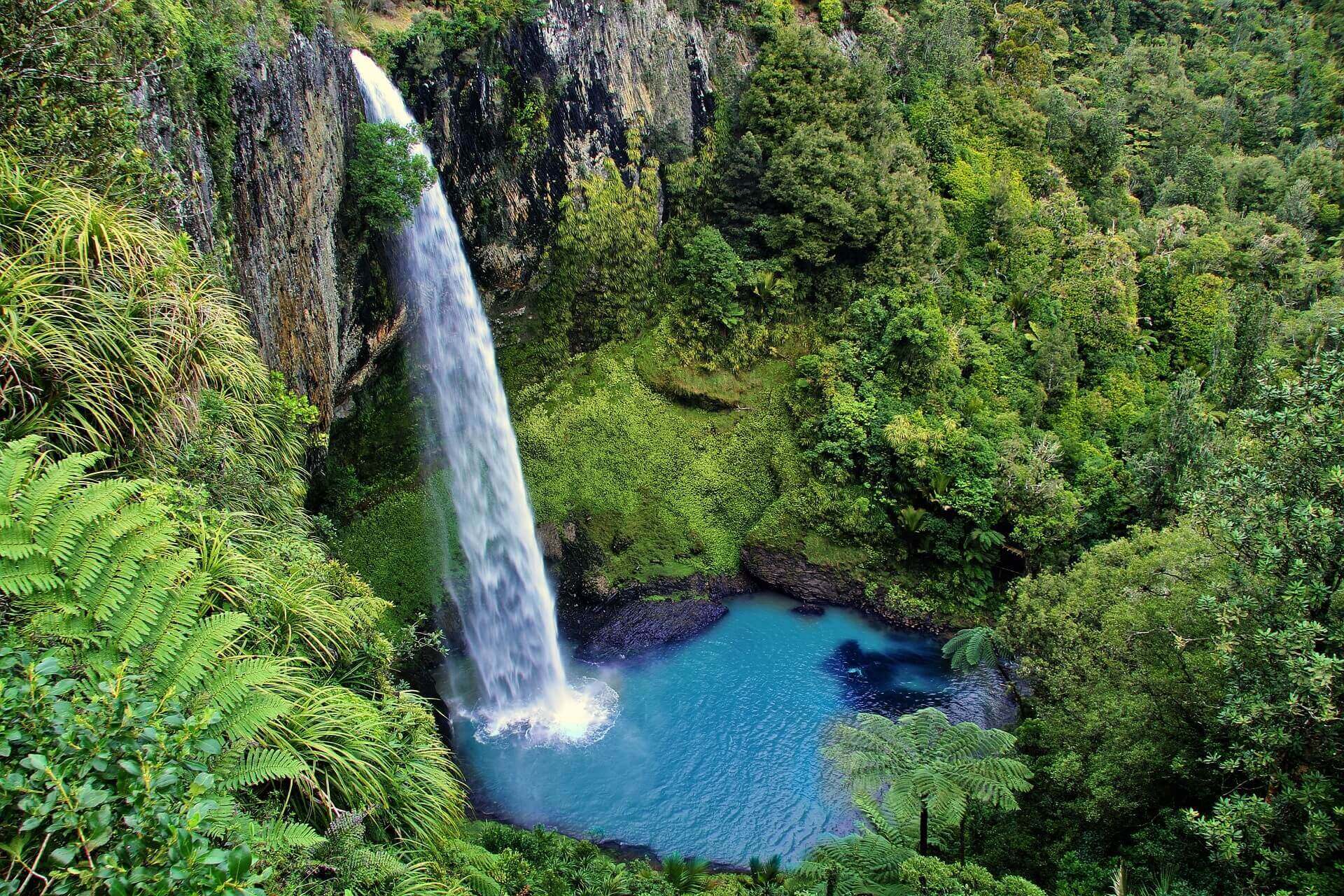 Bridal Veil Waterfalls in New Zealand