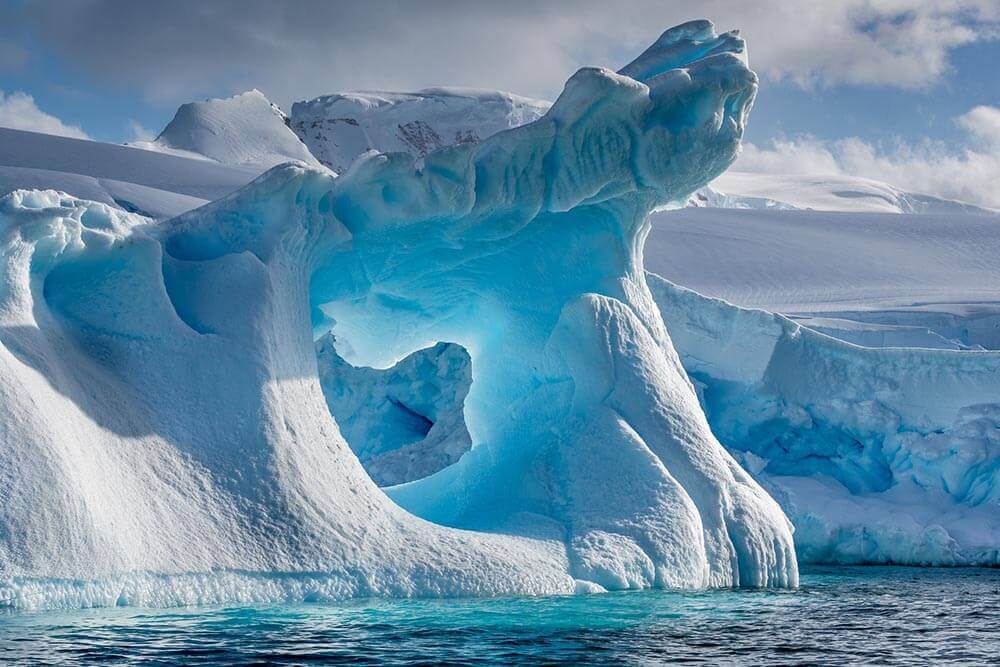 An eroded iceberg in Wilhemina Bay Antarctica